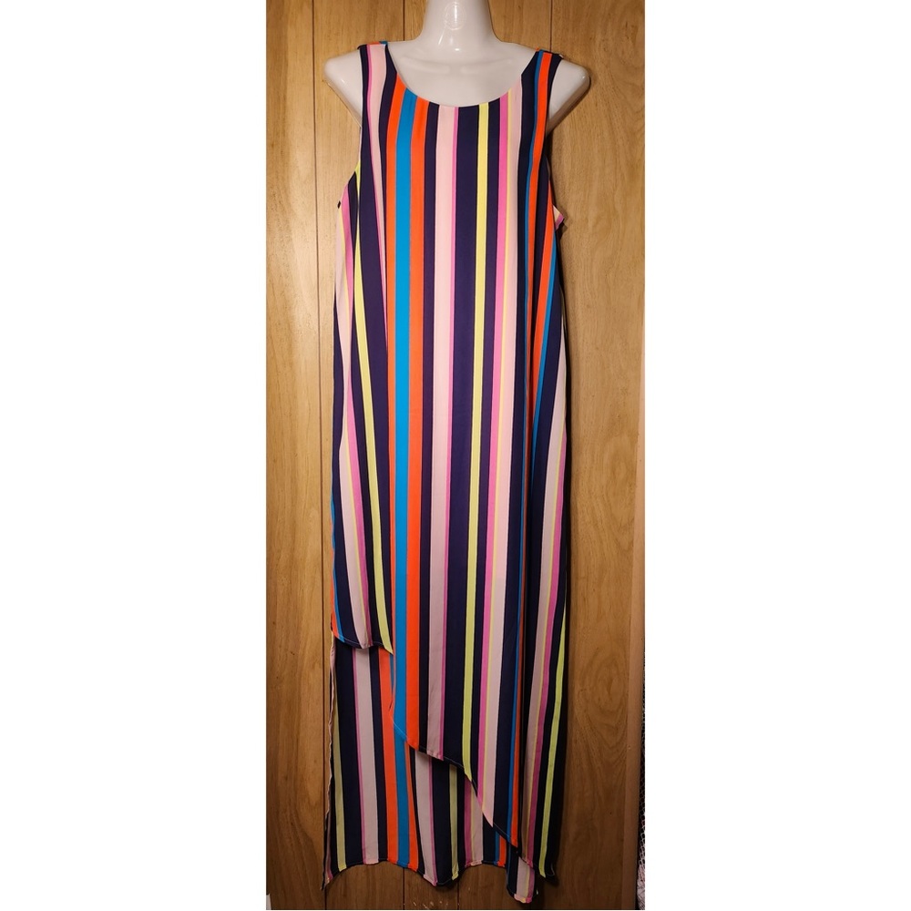 Project RUNAWAY Striped Asymmetrical Dress